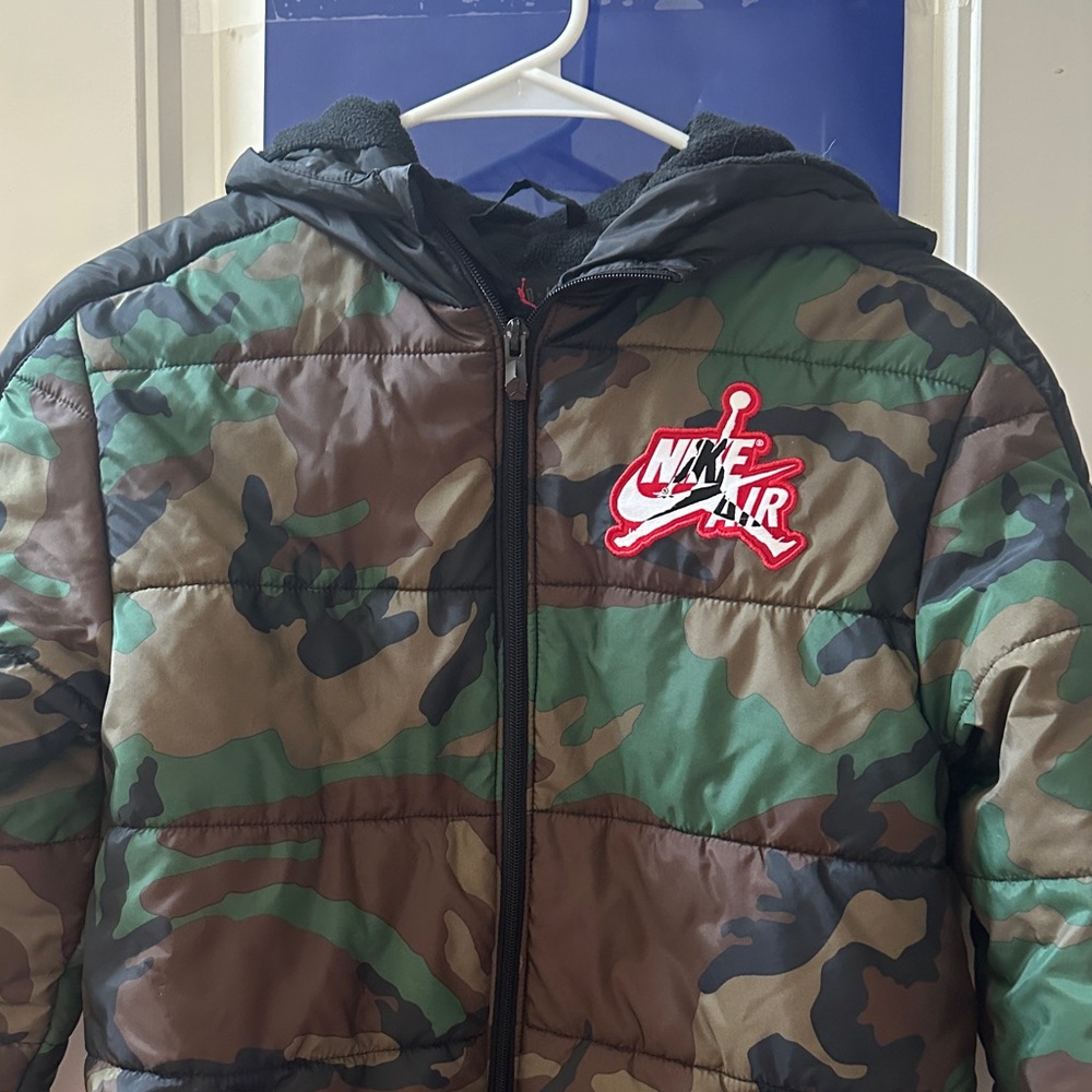 Nike Kids Camo Puffer Jacket - Green and Brown